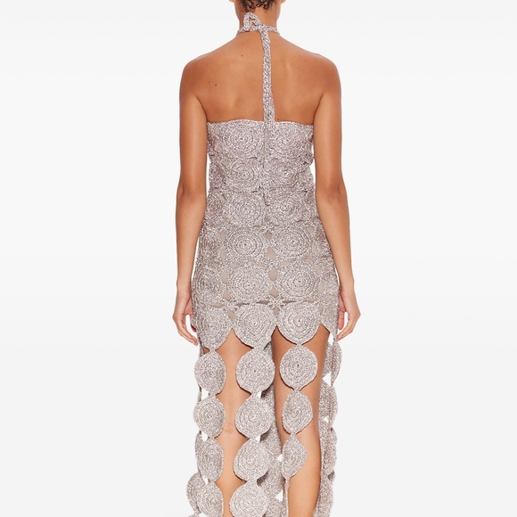 Simon Miller Beep Beep Circle Fringe Maxi Dress Silver Size Small - Picture 3 of 4